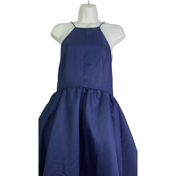 L'atiste By Amy Girls Fit & Flare Dress Blue Backless Spaghetti Strap Zip L New - Picture 3 of 8